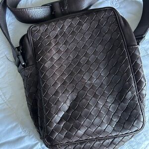 Bottega Veneta Brown Woven Messenger Bag